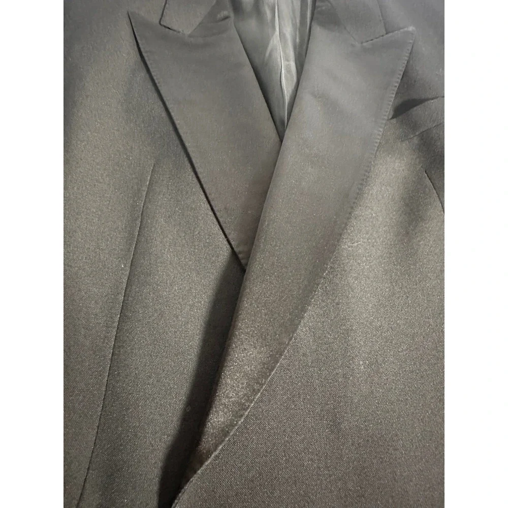 Salvatore Dino Roma Louis Copeland Mens Black Double Breasted Tuxedo Jacket 38R
